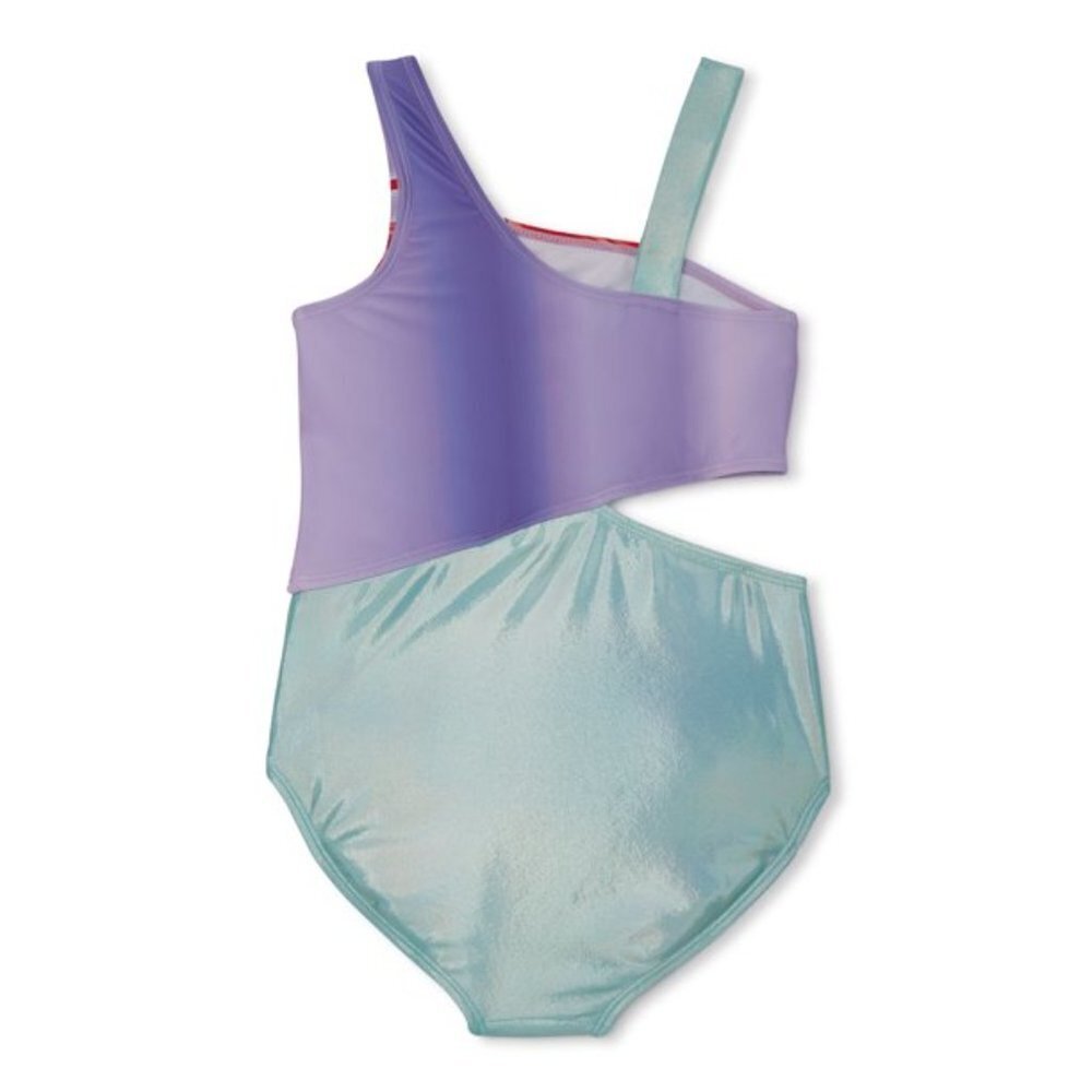 Little Mermaid Girls Ariel Cut Out One Piece Swimsuit || 10/12 - Picture 8 of 8